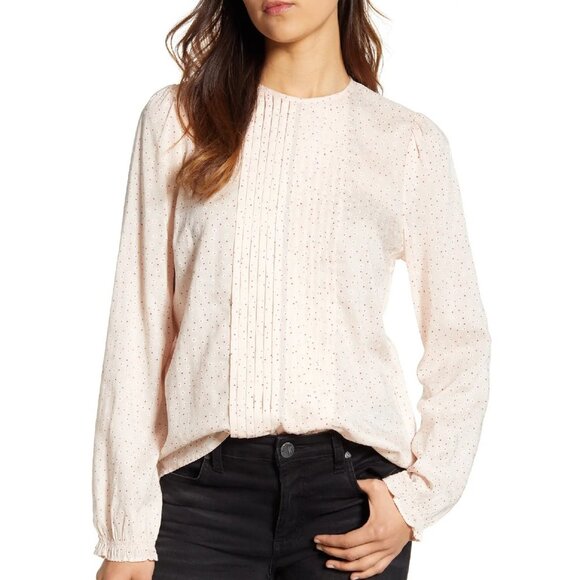 LUCKY BRAND Lea Floral Pintuck Blouse - Picture 1 of 7
